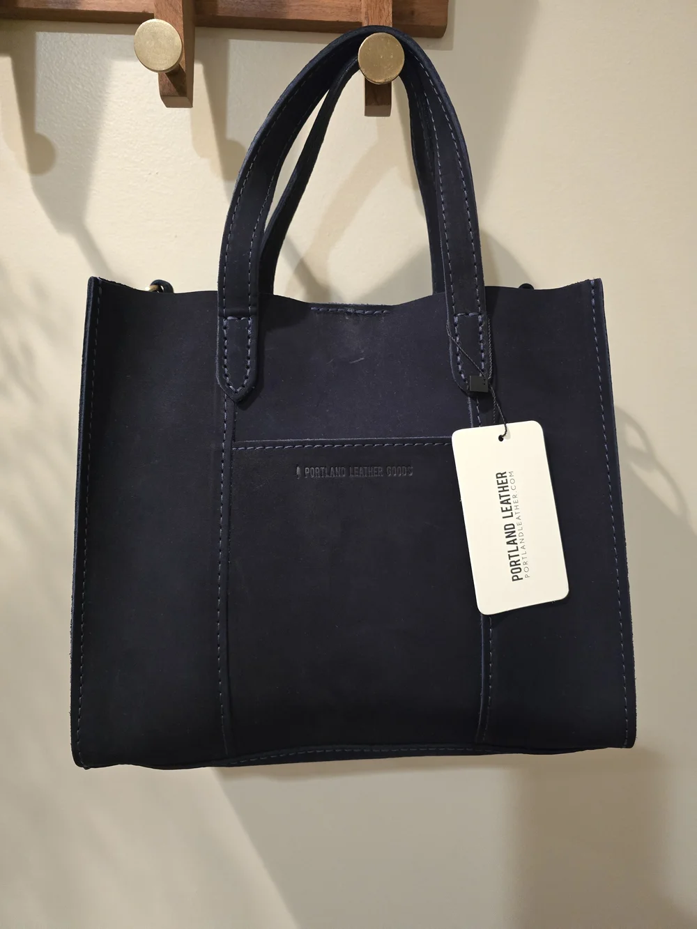 🔥Portland Leather Velvet Blue Classic Lola Crossbody Tote